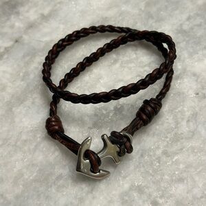 James Avery RETIRED RARE Brown Leather Anchor Bracelet
